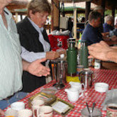 Freshly brewed coffee